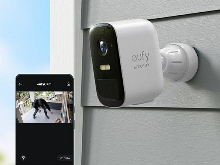 Eufy wireless camera installed on the outside of the house by Smarter Homes Australia