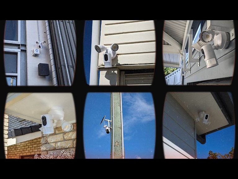wired floodlight security cameras installed by smarter homes australia on homes and businesses in brisbane